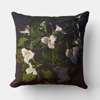 Coussin Trillium Fleurs Graphiques Couleurs Ténébreuses Mo