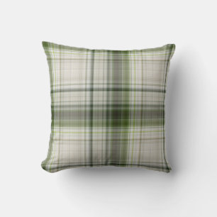 Coussin Trilliums blancs Carreaux verts et blancs