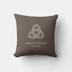 Coussin Trinity Knot Celtic Mariage irlandais Brown