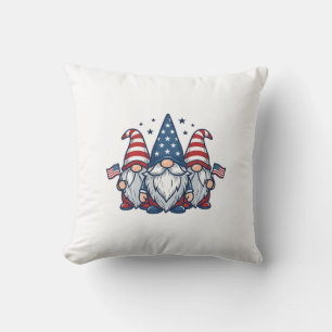 Coussin Trio de gnomes patriotiques dessin vectoriel vinta