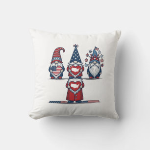 Coussin Trio de gnomes patriotiques dessin vectoriel vinta