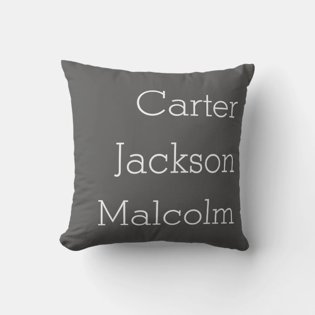 Coussin Trois enfants gris neutre nomment une famille pers (Recto)