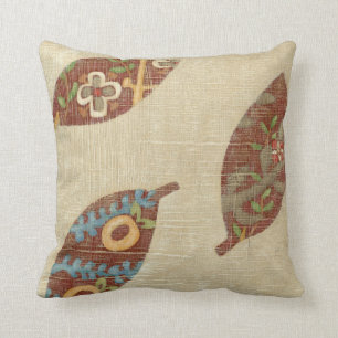 Coussin Trois feuilles sur l'arrière - plan de toile de