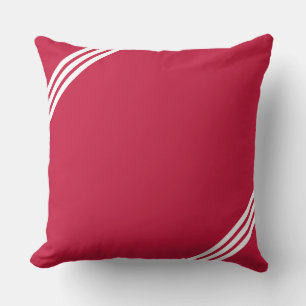 Coussin Trois lignes diagonales blanches sur fond bordeaux