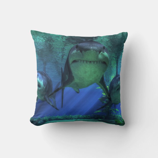 Coussin Trois requins (Recto)