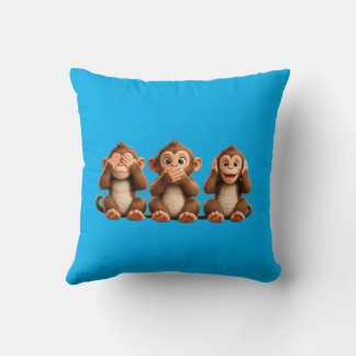 Coussin Trois singes sages