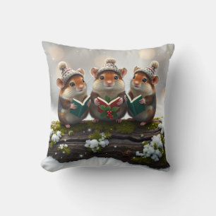 Coussin Trois souris chantantes, plaisir de Noël !