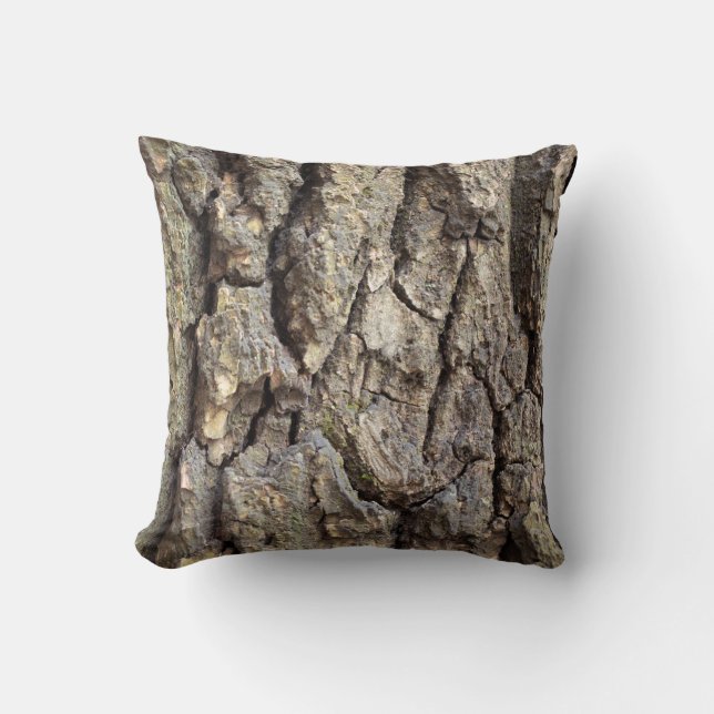 Coussin Tronc d'arbre cool et très ancien fissuré (Recto)