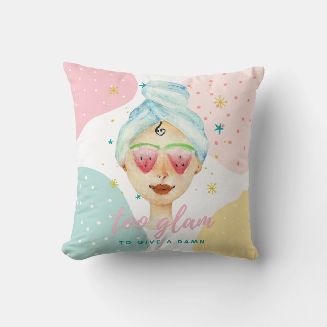 Coussin Trop De Glam Pour Donner Un Barrage Drôle Mignonne (Recto)