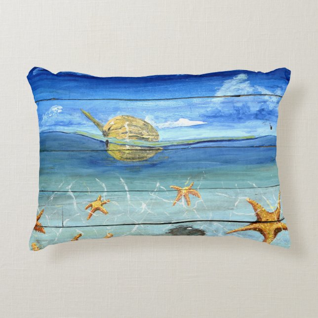 Coussin tropical 16" d'accent de concepteur (Devant)