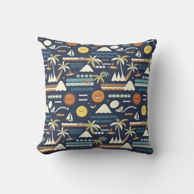 Coussin Tropical Beach Fun Motif (Recto)