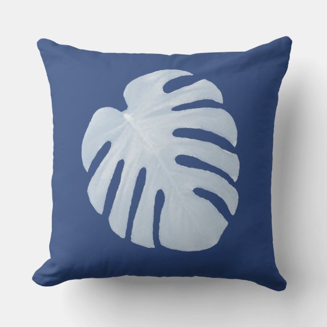 Coussin tropical bleu-foncé (Recto)