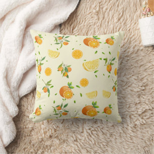 Coussin Tropical Citrus SUMMER Orange lemon Slice