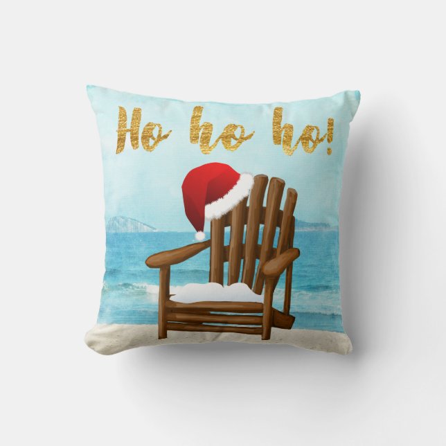 Coussin tropical de Noël de chaise de plage (Recto)