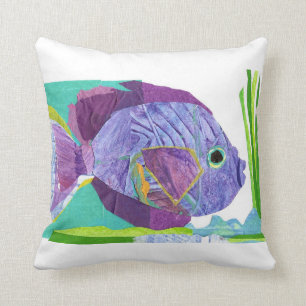 Coussin tropical de poissons - mauve-clair