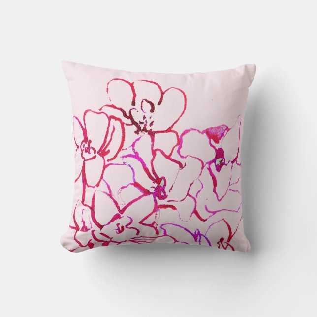 Coussin tropical de rose d'orchidée d'île (Recto)