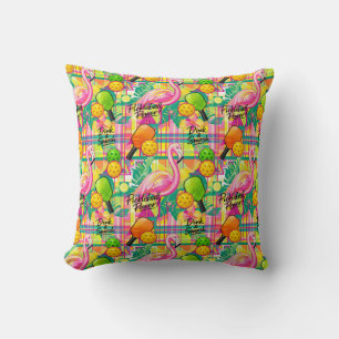 Coussin Tropical Flamingo Pickleball