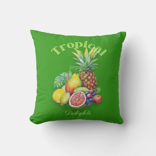 Coussin Tropical Fruit Collage (Recto)
