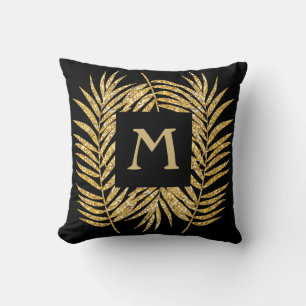 Coussin Tropical Gold Parties scintillant Palm Tree Fronds
