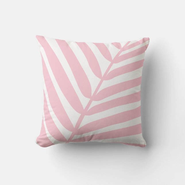 Coussin Tropical Palm Leaf Baby Rose (Recto)