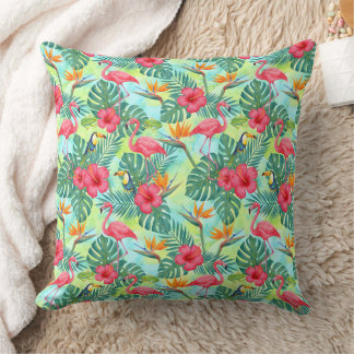 Coussin tropical patterned throw pillow