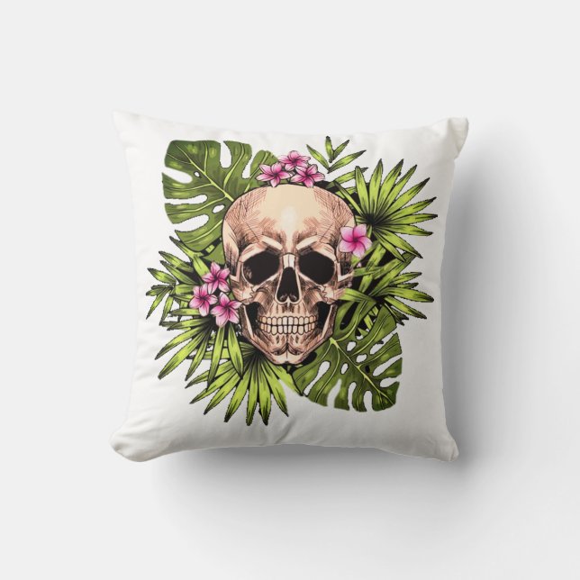 Coussin Tropical Skeleton Throw Pillow (Recto)