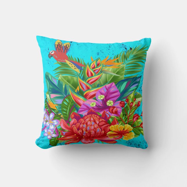 Coussin TropiColor Fusion Macaw & Floral Serenade (Recto)