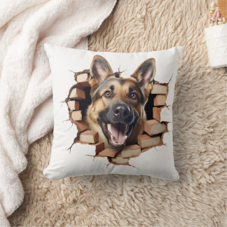 Coussin Trou fissuré berger allemand 3D