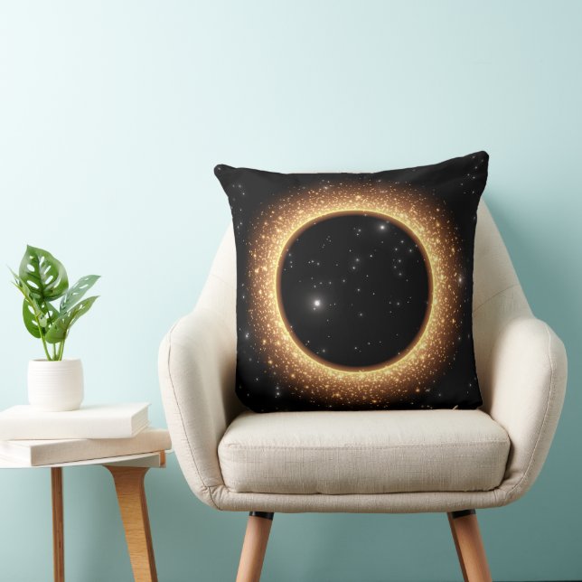 Coussin Trou noir brillant Golden Ring Space Art Design (Chaise)