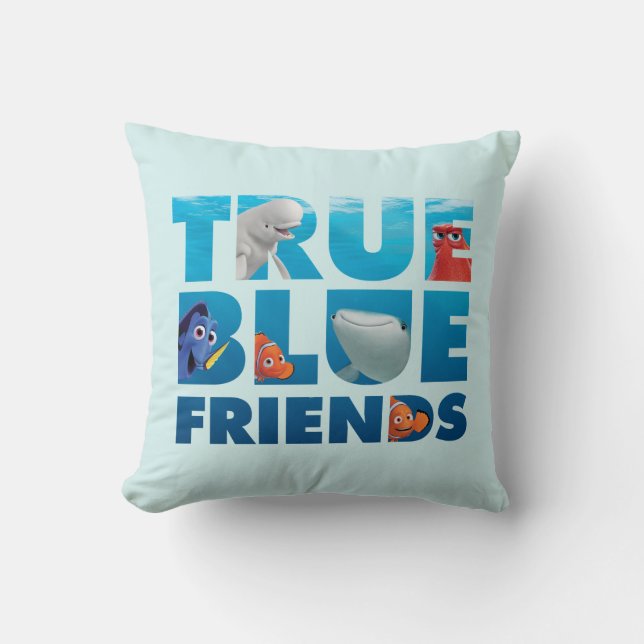 Coussin Trouver Dory| Amis bleus véritables (Recto)