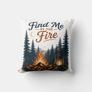 Coussin Trouvez-Moi Près Du Feu De Camp Camping Nature