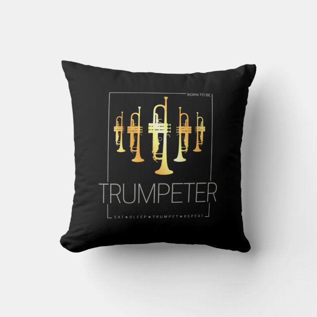 Coussin Trumpet né pour être trompette pour les musiciens (Recto)