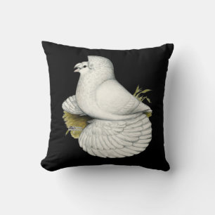 Coussin Trumpeter Pigeon White