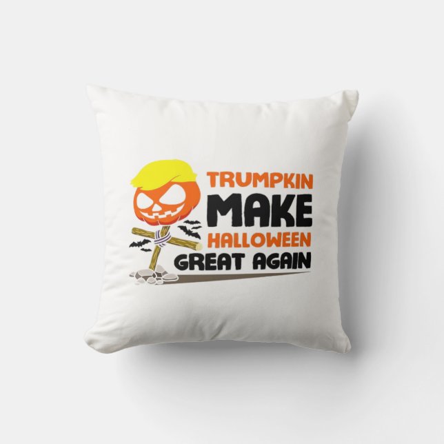 Coussin Trumpkin Citrouille Halloween classique (Recto)
