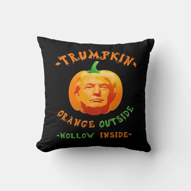 Coussin Trumpkin drôle Halloween classique (Recto)