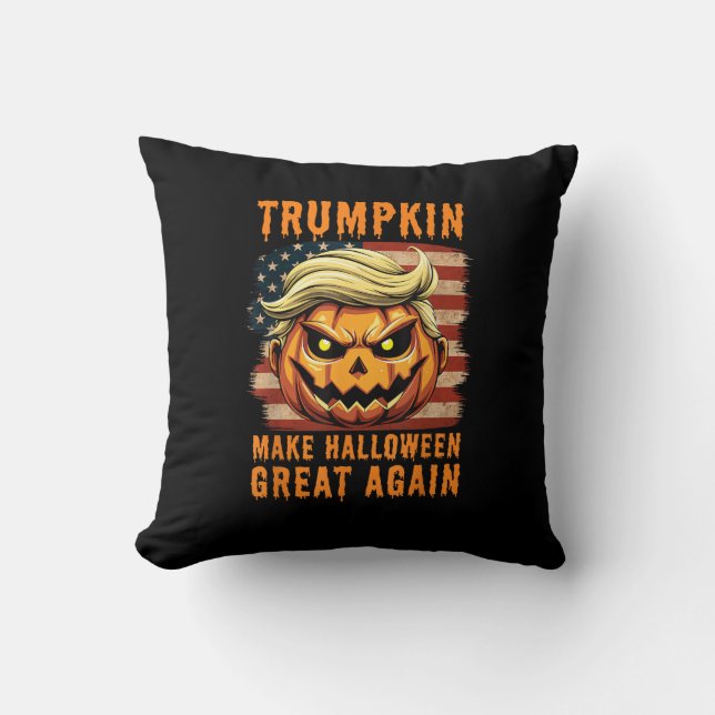 Coussin Trumpkin Halloween Citrouille rendre Halloween gra (Recto)