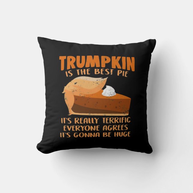 Coussin Trumpkin Pie Drôle Design - Thanksgiving Party Hol (Recto)
