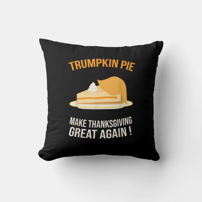 Coussin Trumpkin Pie Rendre Thanksgiving grand à nouveau C (Recto)