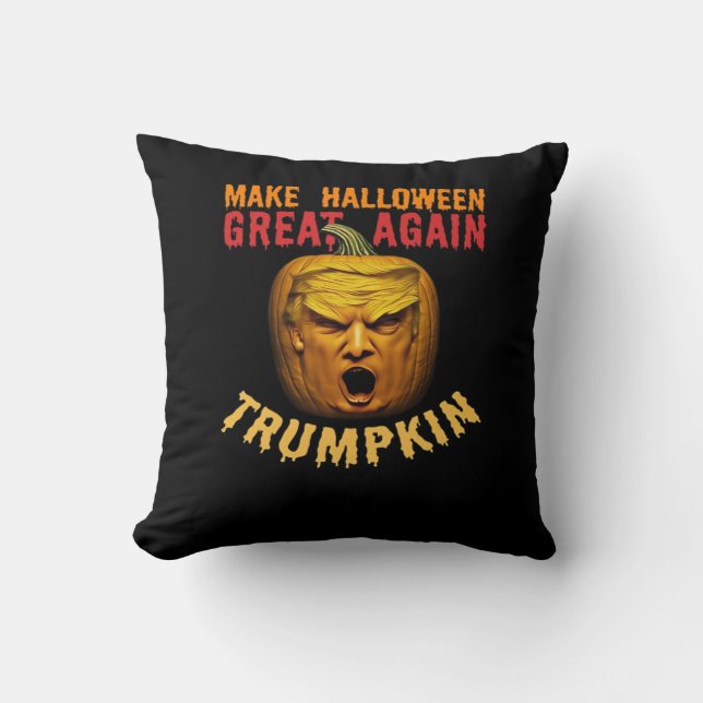 Coussin Trumpkin Rendre sa grandeur à Halloween - Drôle Do (Recto)