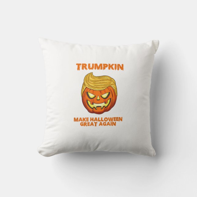 Coussin Trumpkin Usa Rendre Halloween super encore drôle (Recto)