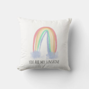 Coussin Tu es mon ensoleillement arc-en-ciel peint à l'aqu