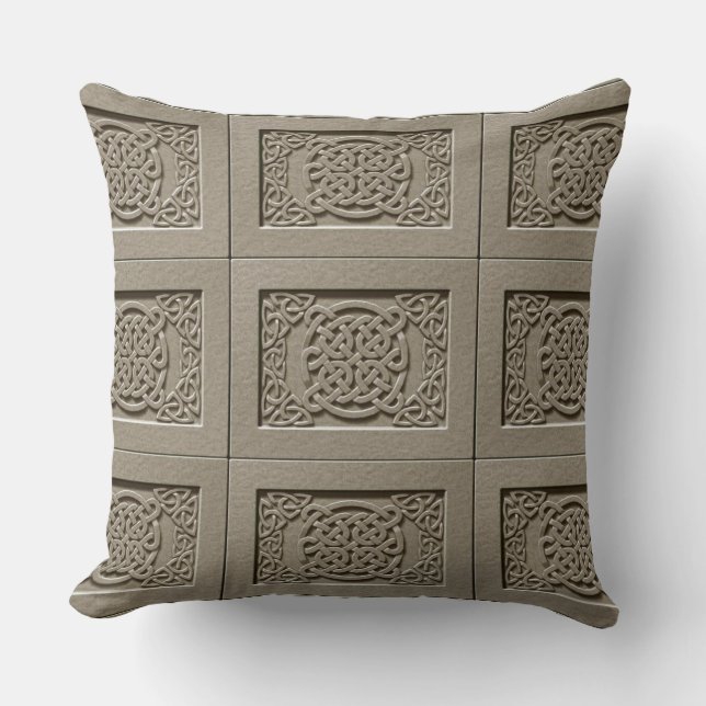 Coussin Tubes Celtiques décoratifs Motif Carrelé Jeu d'ore (Recto)