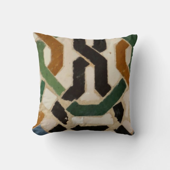 Coussin Tuile #2 de mur d'Alhambra (Recto)