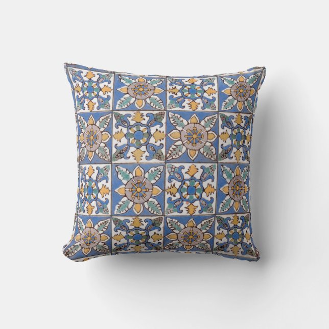 Coussin Tuiles crème faites main de mur de motif de (Recto)