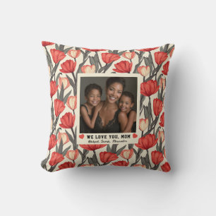 Coussin Tulipe Fleur Mère Anniversaire Maman Photo Canapé