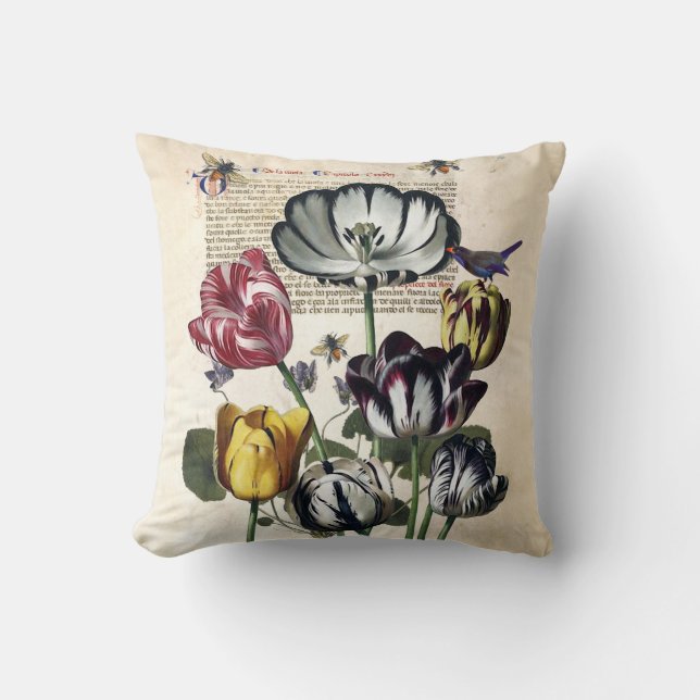 Coussin Tulipes antiques (Recto)