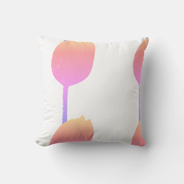 Coussin Tulipes florales roses Fleurs Abstraites Artsy Bla (Recto)