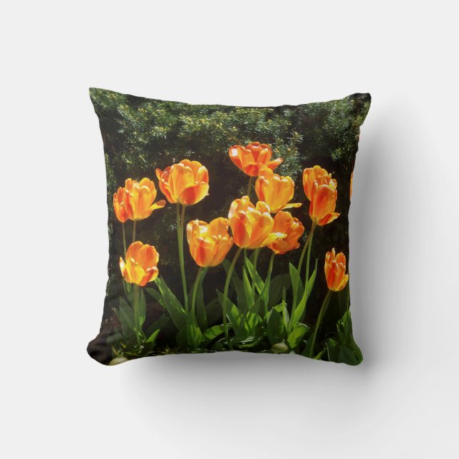 Coussin Tulipes orange/jaune (Recto)