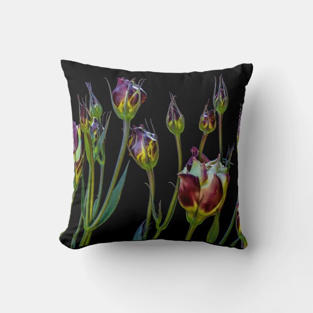 Coussin Tulipes pourpres éthérées (Recto)