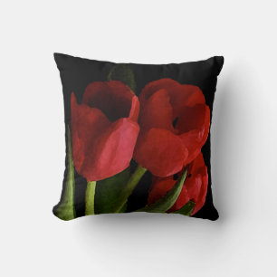 Coussin Tulipes rouges